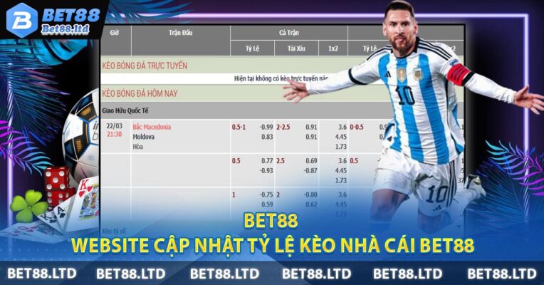 Bet88 - Website cập nhật tỷ lệ kèo nhà cái BET88