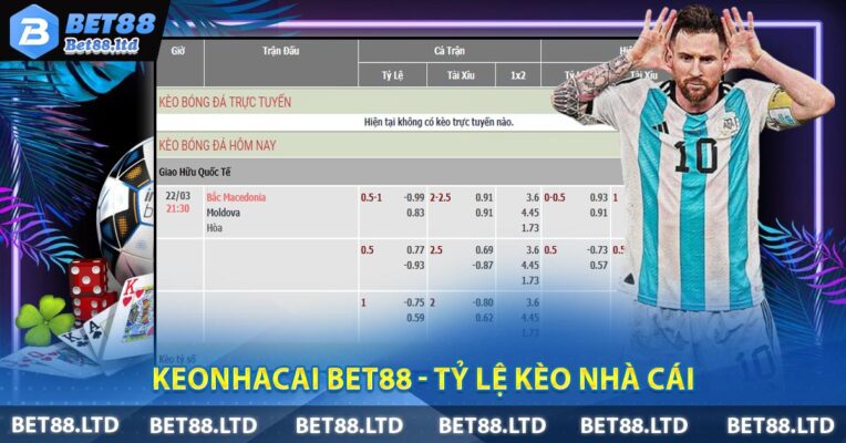Keonhacai BET88 - Tỷ lệ kèo nhà cái