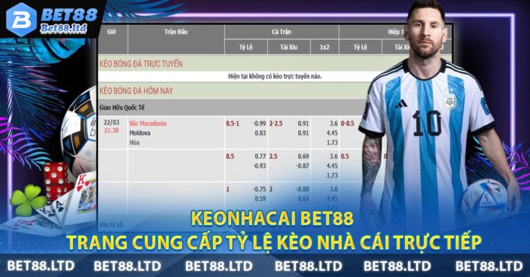 Keonhacai Bet88 - Trang cung cấp tỷ lệ kèo nhà cái trực tiếp